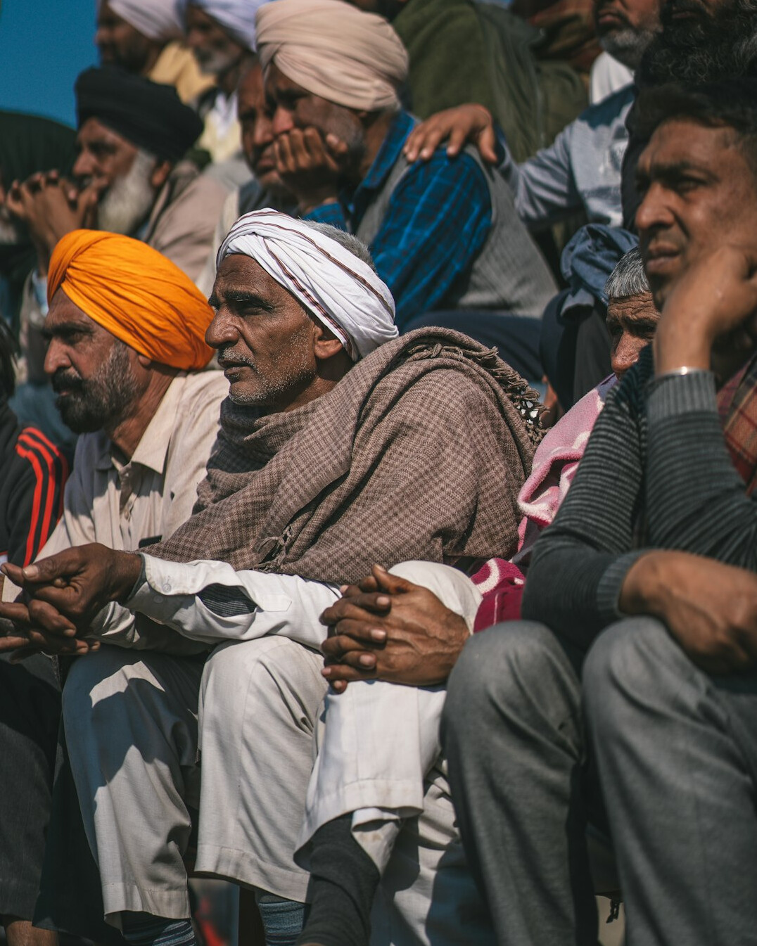 Shareholders discussing during a general assembly meeting